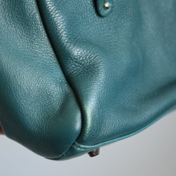 Teal Green Stone Mountain Leather purse Shoulder bag Rich deep Colour Autumn - Picture 13 of 15